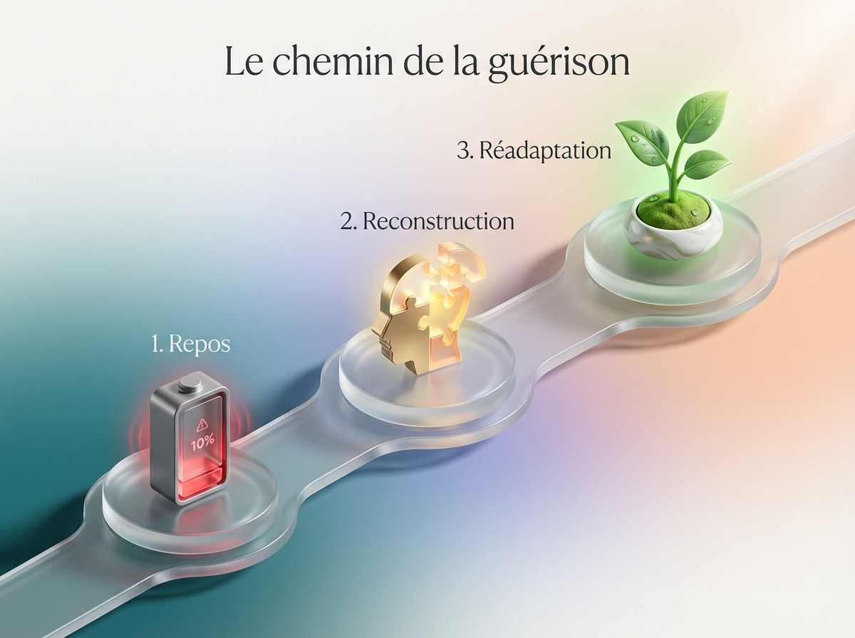 Infographie : Combien de temps pour guérir d'un burn out ? Repères clés