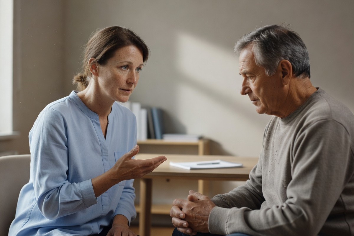 Un médecin en consultation avec un patient pour un diagnostic psychiatrique