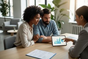 Des personnes avec un contrat d'assurance-vie